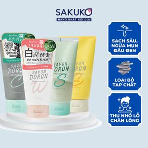 [ROLAND] Sữa rửa mặt Savon Doron SAKUKO đất sét, vitamin C, rau má, sạch sâu lỗ chân lông, ngừa mụn, sáng da nội địa Nhật