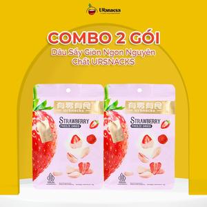 [COMBO 2 GÓI]  Dâu Sấy Giòn Ngon Nguyên Chất URSNACKS (22g x 2)