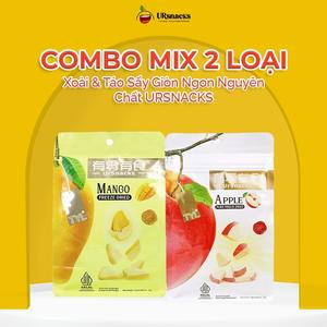 [COMBO 2 GÓI]  Xoài & Táo Sấy Giòn Ngon Nguyên Chất URSNACKS