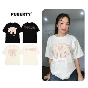 áo thun localbrand PUBERTY THE SHEEP TEE Cổ Tròn Kem Đen