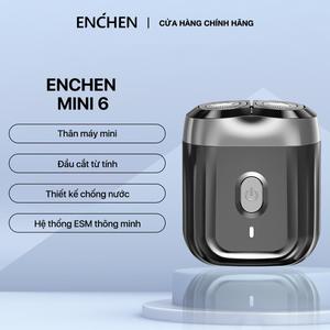 Máy cạo râu Enchen Mini 6, lưỡi dao kép siêu mỏng, chống nước IPX7 cạo khô & ướt, pin sử dụng đến 2 tháng - BH 6 tháng
