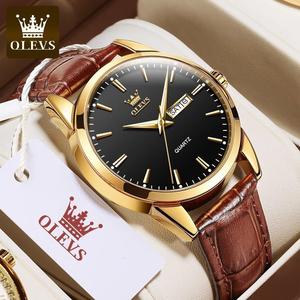 OLEVS đồng hồ nam Nguyên bản dạ quang chống nước thương mại Lịch Chống mài mòn và chống trầy xước Đồng hồ  6898