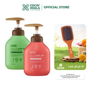 Dầu Gội Xả Bưởi Trà COCAYHOALA VIETNAM, Hỗ Trợ Dưỡng Tóc Chắc Khỏe Mềm Mượt Tự Nhiên- Dung Tích 350gr