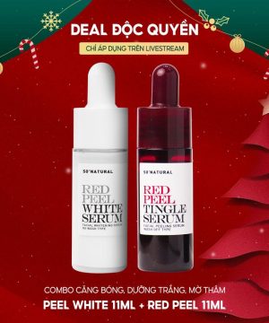 COMBO TINH CHẤT Dưỡng trắng mờ thâm  red peel white 11ml+ red peel tingle serum 11ml Skincare Women Nữ