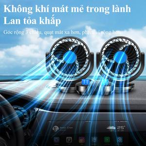 Quạt Đôi Ô Tô phù hợp mọi dòng xe nguồn USB, chống ngộp máy lạnh, hạn chế say xe.