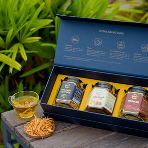 Combo Đông Trùng Hạ Thảo Khô Sấy Thăng Hoa CordyHappy 12.5g, Mật Ong Ngâm ĐTHT 350mL