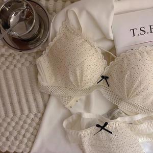 Bộ Áo Ngực Chấm Bi Mỏng Ngọt Ngào Cho Bé Gái, Đồ Lót Gợi Cảm Cho Nữ, Không Có Nơ Thép, Phong Cách Nhật Bản