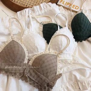 Áo Ngực Nút Phía Trước, Phong Cách Nhật Bản, Dành Cho Nữ, Ngực Nhỏ, Nâng Ngực, Giữ Ngực, Mỏng, Thích Hợp Cho Học Sinh, Thoải Mái, Mùa Hè Women Bra Tua Rua Màu Trắng