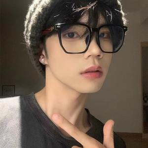 Gọng kính đen siêu nhẹ dành cho nam giới, kính mặt to dành cho nam giới cận thị, có thể được trang bị theo toa, gọng kính lớn, gọng mắt chốngxanh biển ánh sáng retro 5052