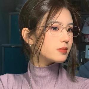 Kính Gọng Nửa Gọng Siêu Nhẹ, Phong Cách Cổ Điển, Viền Vàng, Mặt Trần, Dụng Cụ Hữu Ích, Gọng Kính, 6039