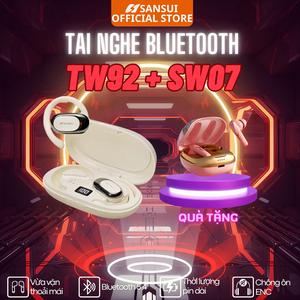 [MUA 1 TẶNG 1] Tai nghe SanSui TW92 Bluetooth 5.4 kết nối nhanh nhạy chống ồn ,Đeo Vành Tai Nghe Nhạc
