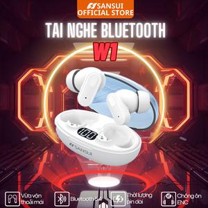 Tai nghe SanSui W1 Bluetooth 5.4 kết nối nhanh nhạy chống ồn ,  Nhét Tai Nghe Nhạc