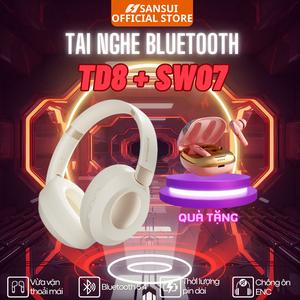 [MUA 1 TẶNG 1]Tai nghe SanSui DT8 Bluetooth 5.4 kết nối nhanh nhạy chống ồn , Chụp Tai Nghe Nhạc