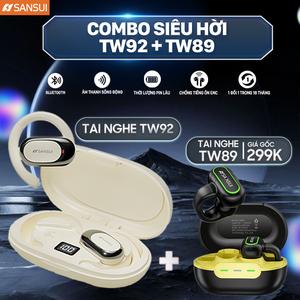 Combo Tai nghe SanSui TW92 + Tai nghe SanSui TW89 Bluetooth 5.4 kết nối nhanh nhạy chống ồn , Nhét Tai Nghe Nhạc