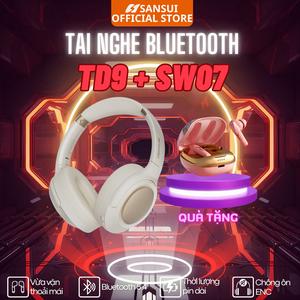[MUA 1 TẶNG 1] Tai nghe SanSui DT9 Bluetooth 5.4 kết nối nhanh nhạy chống ồn ,Chụp Tai Nghe Nhạc