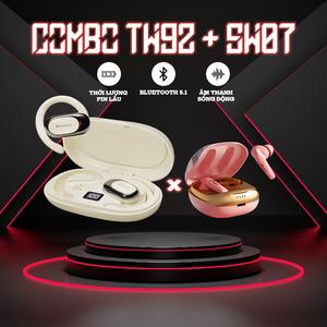 Combo tai nghe SanSui TW92 + Tai nghe SanSui SW07 phiên bản giới hạn Bluetooth 5.4, chơi game mượt mà âm thanh chân thậtkết nối nhanh nhạy chống ồn, Nhét Tai nghe nhạc