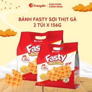 Combo 2 túi bánh Fasty, bánh sợi thịt gà ăn sáng tiện lợi dinh dưỡng, sản phẩm chính hãng Tràng An