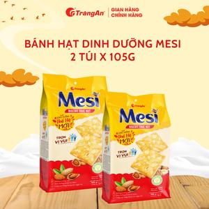 Combo 2 túi bánh quy hạt dinh dưỡng Mesi túi 105g, bánh hạt macca, hạnh nhận, óc chó, sản phẩm chính hãng Tràng An