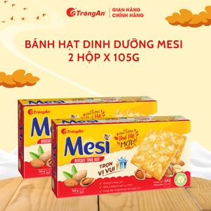 Combo 2 hộp bánh Mesi hạt dinh dưỡng, bánh hạt hạnh nhận, óc chó, macca, hộp 105g, sản phẩm chính hãng Tràng An
