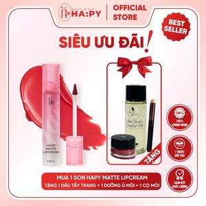[Mua 1 Tặng 3] Mua 1 Son Kem Lì HAPY MATTE LIPCREAM Cosmetic