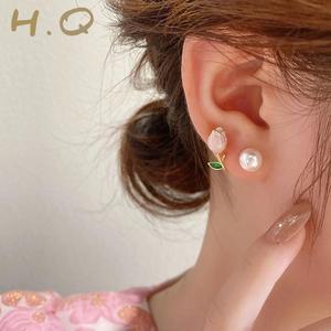 H.Q Jewelry Bông tai hoa tulip khuyên tai phụ kiện hoa tai Nữ Women