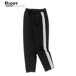 Quần Thể Thao Nam Nữ 3 Sọc Suông Chất Vải Poly Kiểu Dáng Thể Dục Thể Thao Sport