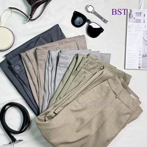 (79K KÈM ĐAI TRÊN LIVE)QUẦN SUÔNG LỤA XƯỚC 1 NÚT sang trọng thanh Lịch hot trends 2024 mềm mịn BST24Q008