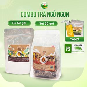 Combo 80 trà an giấc ngủ ngon gồm: trà gạo lứt và trà lạc tiên (nước trà ngọt thanh dễ uống)