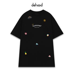 Áo Thun Dehood Hello summer Unisex Tee Basic Cotton Cổ Tròn - SUMMER