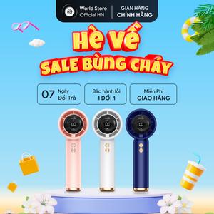 Quạt mini cầm tay siêu mạnh 5000mAh, 100 tốc độ gió 10m/s, hoạt động 3 - 12h, thích hợp cho các hoạt động ngoài trời, du lịch, Sạc nhanh Type-C, Phụ Kiện, Usb, nhựa ABS Led