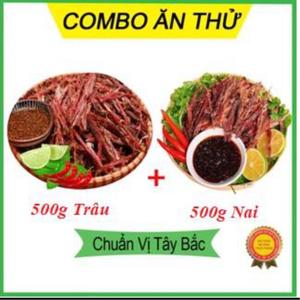 ComBo Thịt(Trâu+Nai )Gác Bếp Tây Bắc 500g kèm thêm chẩm chéo thơm ngon