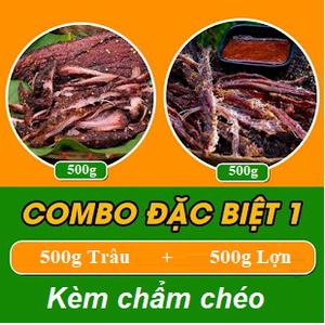 Combo Thịt Gác Bếp(Trâu+Lợn ) Tây Bắc  500g kèm thêm chẩm chéo thơm ngon