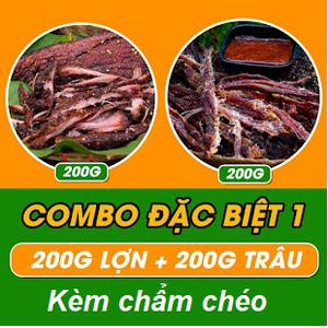 Combo Thịt (Trâu + Lợn ) Tây Bắc 200g  kèm thềm chẩm chéo thơm ngon Ăn Vặt Snack Chua Food Cay Thức Ăn