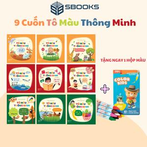 Sách - Bộ 9 Cuốn Sách Tô Màu Thông Minh (tặng kèm bộ màu Deli) - SBOOKS