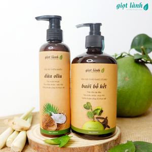 Cặp gội xả, dầu gội đầu bồ kết đun cô đặc - Dầu xả thiên nhiên dừa oliu giúp hỗ trợ  mọc tóc, giảm rụng Giọt Lành