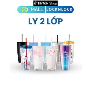 Ly Cách Nhiệt 750ml Locknlock 2 Lớp Kèm Ống Hút Và Cây Cọ Rửa Ống Hút, Cốc Cách Nhiệt 750ml HAP507 HAP522 - T2Cmall