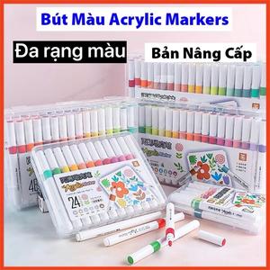Bộ 60 Bút màu acrylic Bản nâng cấp chống thấm nước không bị nhoè có thể vẽ lên đồ vật nhẵn,lau được khi dính nên da bộmàuvẽ acrylic