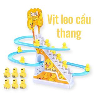 Đồ Chơi Cầu Trượt Vịt Vàng Leo Cầu Thang Có Nhạc Và Đèn Cho Bé Yêu Tặng Kèm Pin Voi Kem