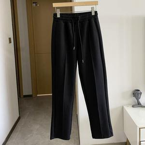 Quần Thun Trơn Poly Ống Suông Nam Nữ Unisex Chất Dày Mịn Không xù Trơn Cotton Màu đen Màu trắng Menswear Pants Ong Nhung có thể giặt máy thường