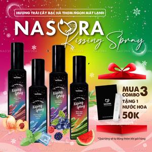 Xịt Thơm Miệng Kissing Spray Nasora 20ml Chai Mới Hương Trái Cây Kẹo Ngọt Thơm Mát Ngọt Ngào Xịt Miệng