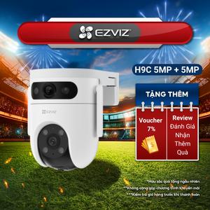 [Double Lens] Camera Wifi 2in1 H9C 5MP, Camera ngoài trời Quan sát toàn cảnh 360°, Chủ Động Thu Phóng, Phát Hiện Chuyển Động Của Xe Cộ và 3 Chế Độ Màu Ban Đêm