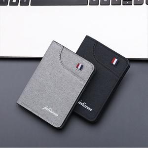 Ví nam , bóp nam dáng đứng vải canvas Jolizeon kiểu dáng thời trang hàn quốc nhỏ gọn V19 Da Wallet