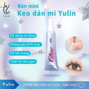 Keo dán lông mi giả dạng tuýp bạc mini Yulin, keo dán mi trong suốt siêu chắc, thiết kế nhỏ gọn tiện lợi