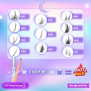 Mi giả tách sợi siêu mảnh và tự nhiên, mi tách sợi tặng YULIN kèm keo và kẹp lấy Mỹ Phẩm Cosmetic