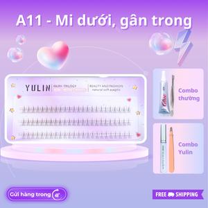 Mi giả tách sợi siêu mảnh và tự nhiên YULIN mã A11 (Mi dưới) mi tách sợi tặng kèm keo và kẹp lấy siêu đẹp Mỹ Phẩm Cosmetic