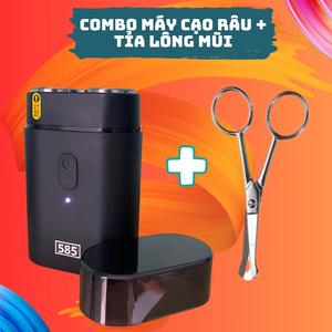 [ Tiết Kiệm ] Combo máy cạo râu và kéo tỉa lông mũi - công suất cao cạo râu dễ dàng