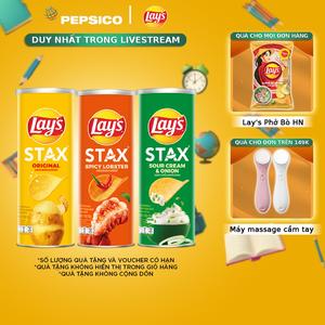 Combo 3 Snack Lay's Stax 100gr (Tự nhiên, Tôm hùm nướng ngũ vị, Kem chua hành)