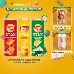 Combo 3 Snack Lay's Stax 100gr (Tự nhiên, Mực sốt cay, Kem chua hành)