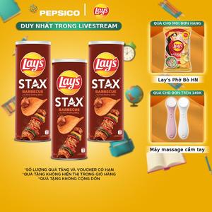 Combo 3 Snack Lay’s Stax Khoai Tây Miếng Vị Thịt Nướng BBQ 100gr Ăn Vặt