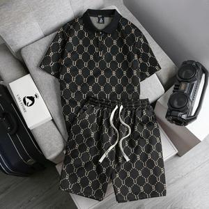 Bộ quần áo nam nữ hè U.M.A vải cotton chéo họa tiết chữ BU cao cấp Tay ngắn (POLOUMAOR) Menswear tốp bộ trẻ trung mát lịm Tre Có Cổ có thể giặt máy đầu gấu nâu xxl đồng hồ màu đen bodonam